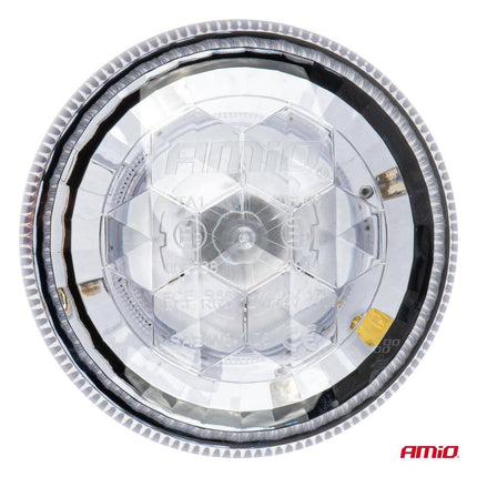 AMiO Stroboscoop Zwaailicht Waarschuwingslamp W25sb Enkele Bout R65 R10 24LED 12/24V IP66 Oranje - VCTparts.nl