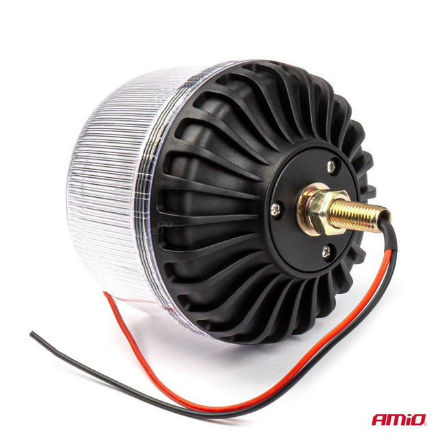 AMiO Stroboscoop Zwaailicht Waarschuwingslamp W25sb Enkele Bout R65 R10 24LED 12/24V IP66 Oranje - VCTparts.nl
