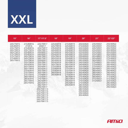 AMiO Textiele Sneeuwkettingen/Sneeuwsokken voor Autobanden XXL - EN16662 - 1 / Önorm V5121 Rood (2 stuks) - VCTparts.nl