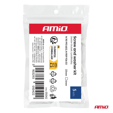 AMiO Torx Schroeven en Ringenset Ø6 mm x 23 mm - 5 Sets - Universele Bevestigingsset voor Auto-onderdelen AMiO 3
