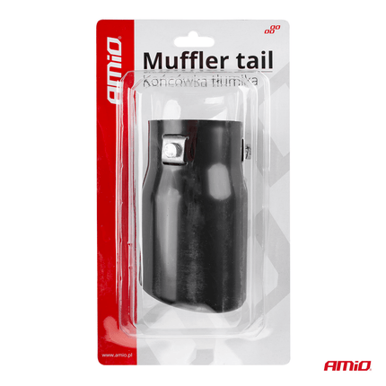 AMiO Uitlaat Einddemper Sierstuk RVS MT 017B Koppelstuk 63mm Zwart - VCTparts.nl