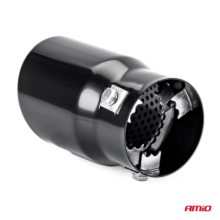 AMiO Uitlaat Einddemper Sierstuk RVS MT 017B Koppelstuk 63mm Zwart - VCTparts.nl