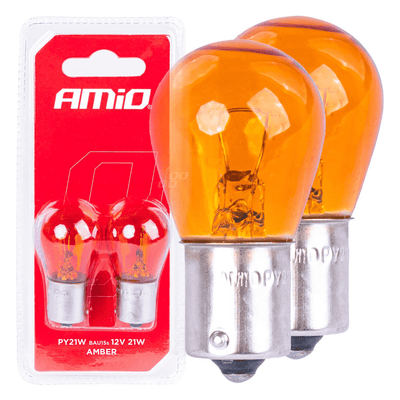 Amio universel halogène orange bau15s pour la lumière clignotante p21w (12v) (ensemble)