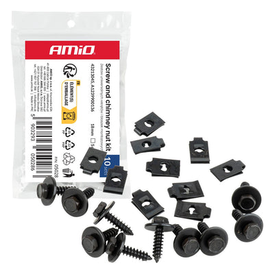 Universele Schroef- en Montageclipset 18 mm Ø5 mm - 10 Sets - Bevestigingsset voor Auto-onderdelen