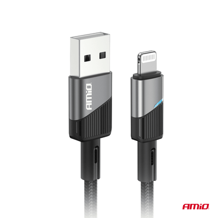 AMiO USB - A naar Lightning Kabel 3A 100cm FullLINK Premium - Hoogwaardige Snellader Oplaadkabel Snoer - VCTparts.nl