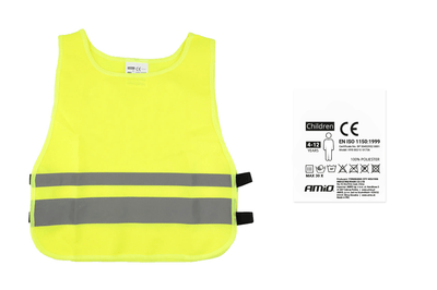 Amio Safety Gest pour les enfants Geel SVK-03 reflétant le gilet avec certificat