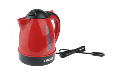 Amio Kettle Car Coffeker Can (12V / 150W) avec un sous-papillard rouge