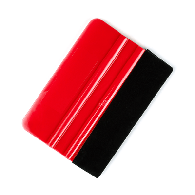 AMiO Wrapping Tool Squeegee met Vilt Folie Schraper Gereedschap Pasje (10x7cm) Rood