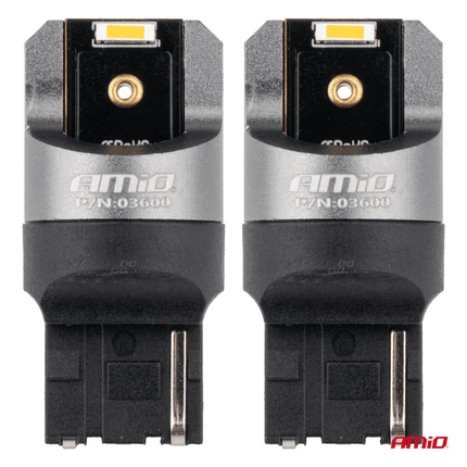 AMiO WY21W LED 12V - 24V 2x1860 SMD Oranje Canbus [Knipperlicht - Richtingaanwijzer] (2 stuks) - VCTparts.nl