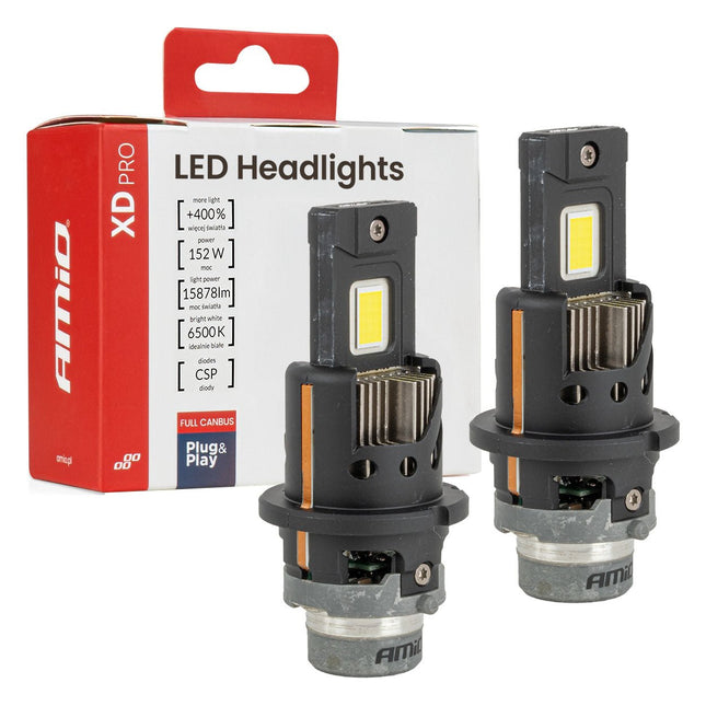 AMiO AMiO XD PRO D4S D4R LED Koplampen Full Canbus 6500K Wit Licht - 15878LM 152W Xenon Vervanging Plug en Play Krachtige Upgrade AMiO 1