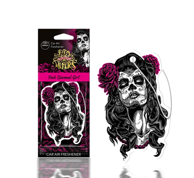 AROMA CAR AROMA Dia de los Muertos Auto Luchtverfrisser Stoere Schedel - Pink Diamond Girl