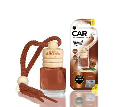 AROMA CAR AROMA Hout Luchtverfrisser KOKOS Langdurige Frisheid Tropische Geur Wit