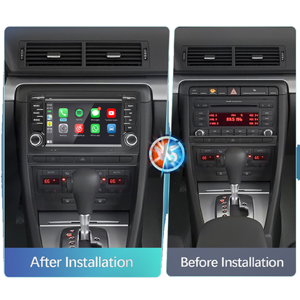 CarPlay & Android Auto Scherm voor Audi A4 B6/B7, S4, RS4 (2000–2008) – Draadloos Multimedia Display, GPS Navigatie & Touchscreen – Inbouwen / Inbouwservice / Installatie - VCTparts.nl