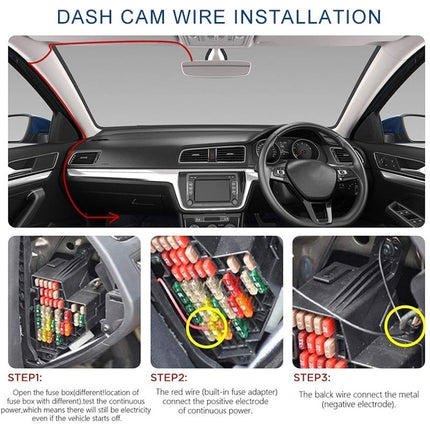 VCTparts Auto Dashcam Continue Voeding Hardwire Kabel Voeding Micro USB [3.2M 12v/24v] NORGOS 6