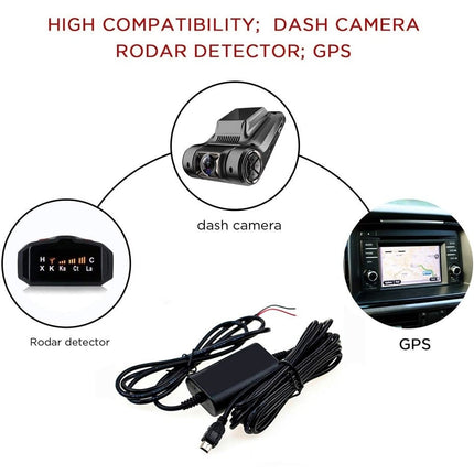 VCTparts Auto Dashcam Continue Voeding Hardwire Kabel Voeding Micro USB [3.2M 12v/24v] NORGOS 7