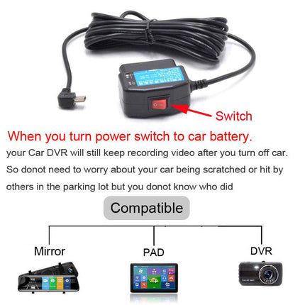 VCTparts Auto Dashcam Continue Voeding Hardwire OBD Kabel Voeding Micro USB [3.5M 12v/24v] NORGOS 7