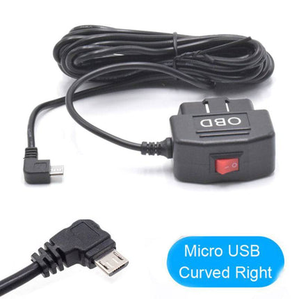 VCTparts Auto Dashcam Continue Voeding Hardwire OBD Kabel Voeding Micro USB [3.5M 12v/24v] NORGOS 3