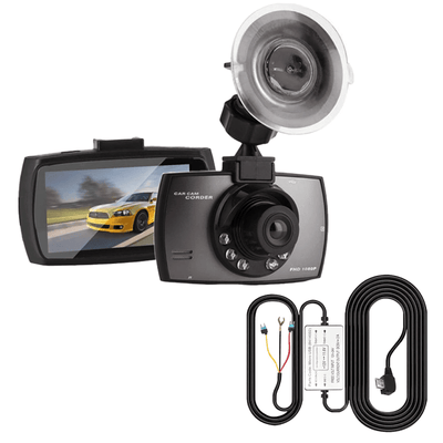 Auto dashcam hd 1080p 1ch tableau de bord enregistreur vidéo avec vue nocturne + nutrition continue noir