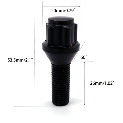 VCTparts Auto Slotbouten Wielvergrendeling Bouten & Moeren - M12x1.5 met Inbegrepen Sleutel (set 4 stuks) Hoogwaardige Legering Slotboutset [Bolt & Lock Lug Nuts] NORGOS 3