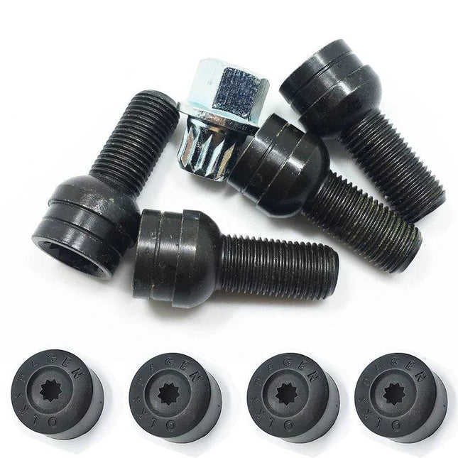 VCTparts Auto Slotbouten Wielvergrendeling Bouten & Moeren - M14x1.5 met Inbegrepen Sleutel (set 4 stuks) Hoogwaardige Legering Slotboutset [Bolt & Lock Lug Nuts] NORGOS 4