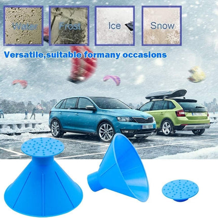 Auto Voorruit Sneeuw Schraper Kegel IJskrabber met Trechter - functie Rond Zwart - VCTparts.nl