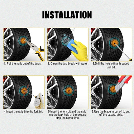 VCTparts Autoband Reparatie Gereedschap Set met Rubber Strips en Rubberen Schroeven NORGOS 6