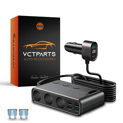 Chargeur de voiture avec Splitter de cigarette Splitter Snell 154W noir [3 x 12V 4 x USB-A A USB-C QC3.0 USB-A]