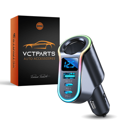 Charger de voiture Snell Charger 4 dans 1 USB-A et USB-C-150W Black [5x Fast Car Charger]