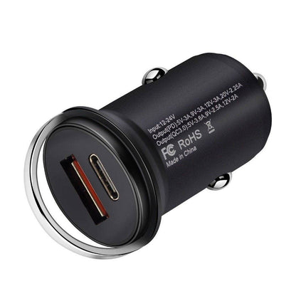 VCTparts Autolader Snellader USB en USB - C Telefoonlader Q3 Quick Charge Oplader NORGOS 3