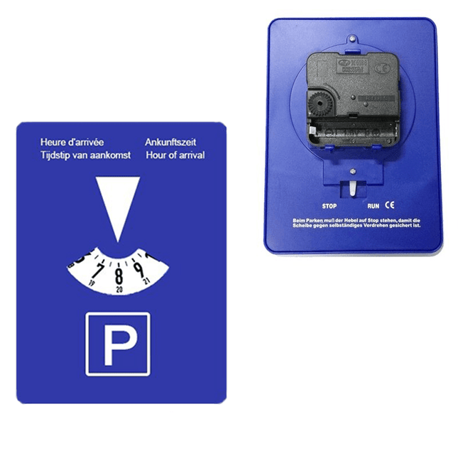 VCTparts Automatisch Roterende Blauwe Parkeerschijf / Parkeerkaart - Parkeren in de blauwe zone (4 talen) NORGOS 6