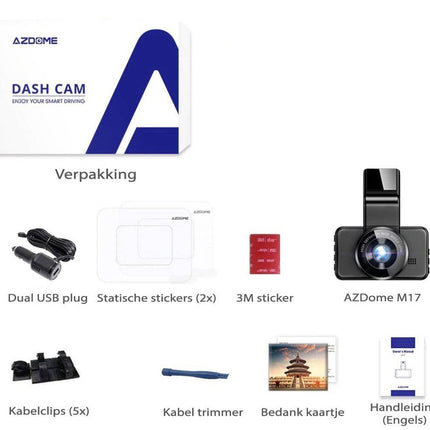 AZDome AZDome Dashcam M17 FullHD Wifi 1CH met Scherm Auto Video Recorder Zwart NORGOS 8