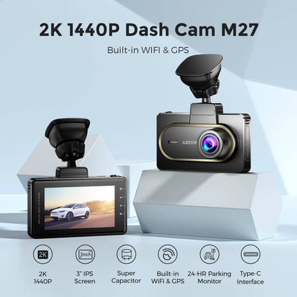 AZDome AZDome Dashcam M27 2K 1440P Wifi GPS Auto Video Recorder Zwart NORGOS 3