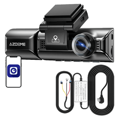 Azdome Dashcam M550 4K 1260P 3CH WiFi Auto Enregistreur vidéo avec caméra Achter + nourriture continue noire