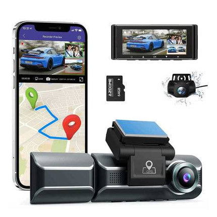 AZDome AZDome Dashcam M550 4K 1260P Wifi Auto Video Recorder met Achter & Interieur Camera Zwart INNPRO 1