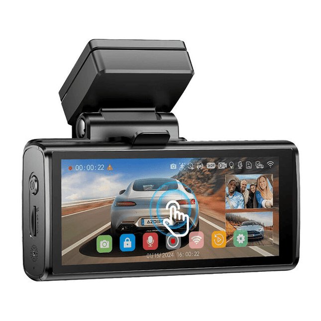 AZDome Dashcam M580 Pro 5K 3CH Wifi Auto Video Recorder 64gb + Interieur en Achter Camera Zwart - VCTparts.nl