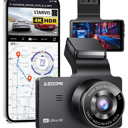 AZDome Dashcam M63 Lite True 4K Wifi Auto Video Recorder Zwart - VCTparts.nl