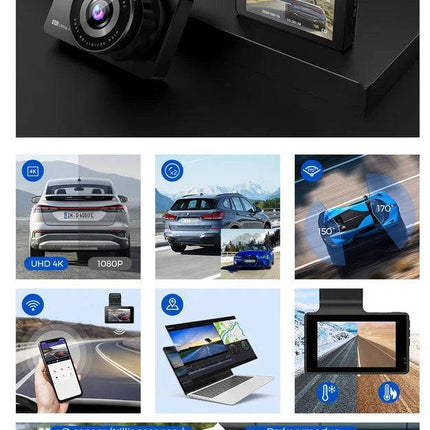 AZDome Dashcam M63 Lite True 4K Wifi Auto Video Recorder Zwart - VCTparts.nl