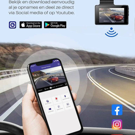 AZDome Dashcam M63 Lite True 4K Wifi Auto Video Recorder Zwart - VCTparts.nl