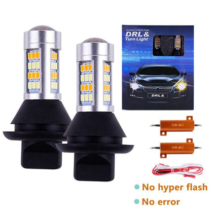 VCTparts BA15S 1156 LED Dagrijverlichting DRL Wit met Knipperlicht Geel P21W Canbus (set) NORGOS 10