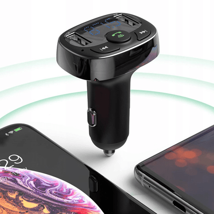 Baseus Bluetooth Muziek FM Transmitter en Dubbele USB Poort S - 09A Autolader Zwart - VCTparts.nl