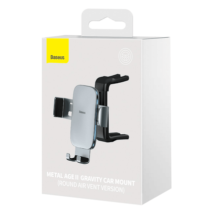Baseus Baseus Easy Control Klem Verstelbare Telefoonhouder voor Rond Ventilatierooster Grijs 5