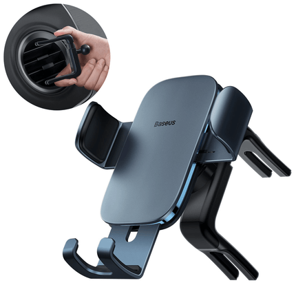 Baseus Baseus Easy Control Klem Verstelbare Telefoonhouder voor Rond Ventilatierooster Grijs 2