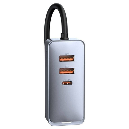 Baseus Share Together 120W Multiport (2x USB - A - 1x USB - C) Autolader Veilige Autolader Grijs - VCTparts.nl
