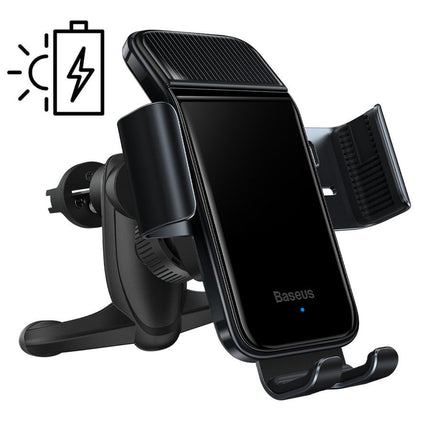 Baseus Baseus Smart Solar Power Wireless gsm houder auto op zonne energie - automatische sluiting - ventilatie auto houder - 150 mah batterij Hurtel 8