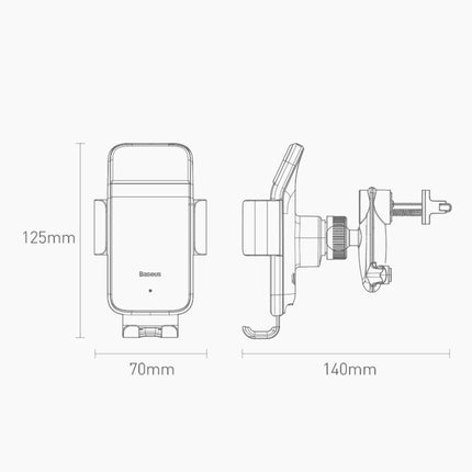 Baseus Baseus Smart Solar Power Wireless gsm houder auto op zonne energie - automatische sluiting - ventilatie auto houder - 150 mah batterij Hurtel 6