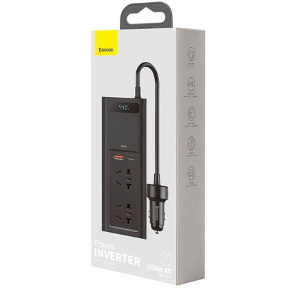 Baseus Baseus Stroom Omvormer 12V/220V Sigarettenplug naar Stopcontact Zwart (1 x USB - A 1x USB - C) 150W Hurtel 5