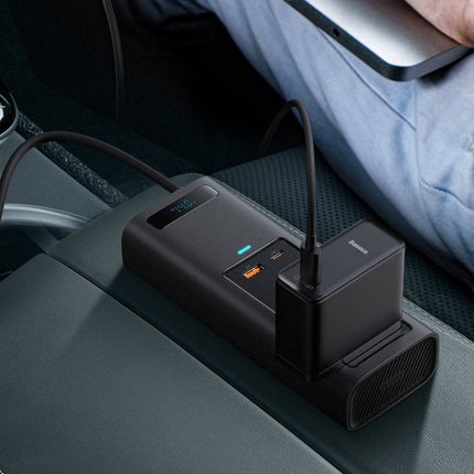 Baseus Baseus Stroom Omvormer 12V/220V Sigarettenplug naar Stopcontact Zwart (1 x USB - A 1x USB - C) 150W Hurtel 2