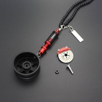 Binnenspiegel Hanger Velg Achteruitkijkspiegel zwart met Rode Veer - VCTparts.nl