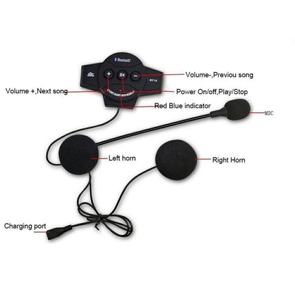 VCTparts Bluetooth Handsfree Helm Headset Oortelefoon NORGOS 6