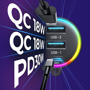 VCTparts Bluetooth Muziek FM Transmitter Handsfree Bellen met BassBooster en Snellader Zwart [USB - C & USB - A] VCTparts 5